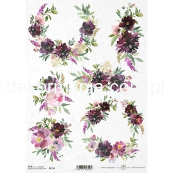 Papier ryżowy ITD A4 R1751, kwiaty